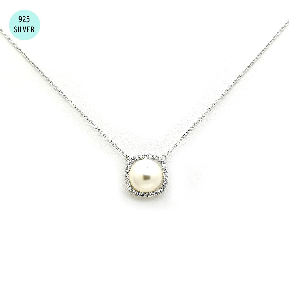 925 Sterling Silver Natural Pearl Necklace